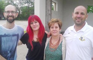 Amelia com filhos Tony, Monica e Paulo