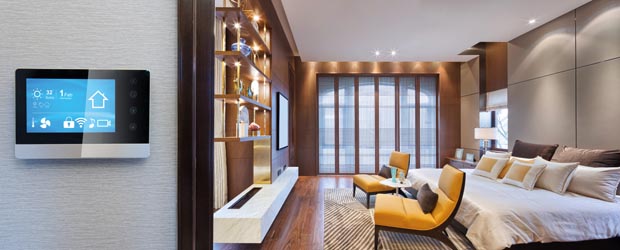 smart screen with smart home with modern bedroom